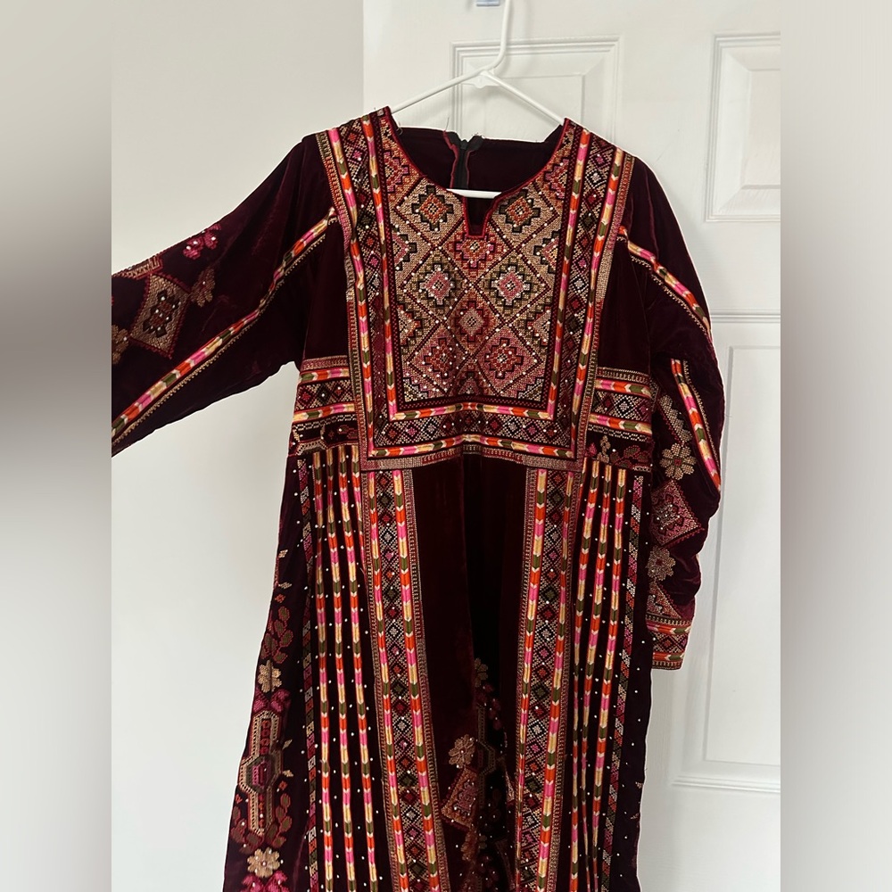 COPY - VELVET PALESTINE THOBE ثوب مخمل tatreez
